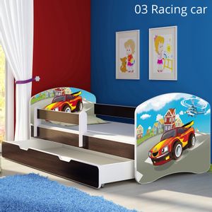 Dječji krevet ACMA s motivom, bočna wenge + ladica 180x80 cm - 03 Racing Car