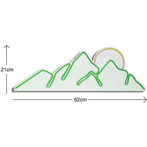 Wallity Ukrasna plastična LED rasvjeta, Mountain - Green, Yellow slika 5