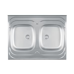 Metalac inox sudoper nasadni dvodjelni sj.fi 60 bez sifona 800x600