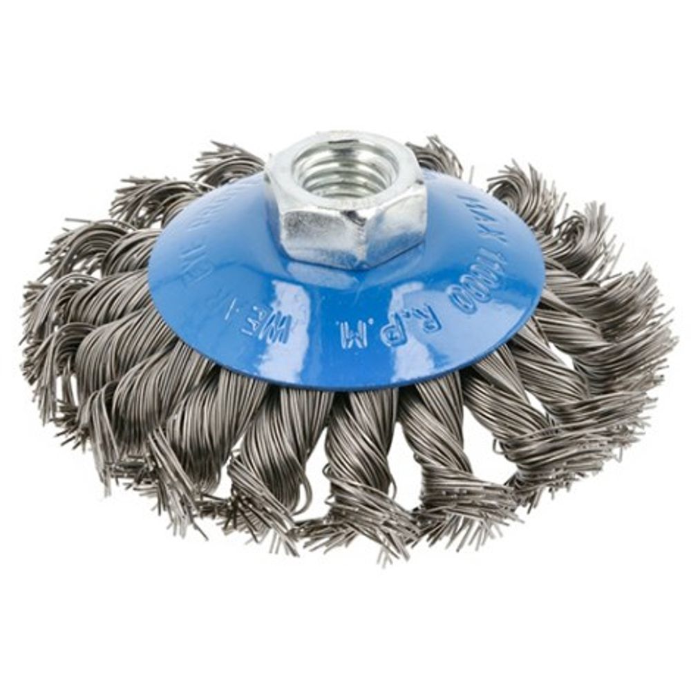 Hogert Okrugla čelična četka 0.5mm, promjer 115 mm, za kutnu brusilicu, prihvat M14 slika 1