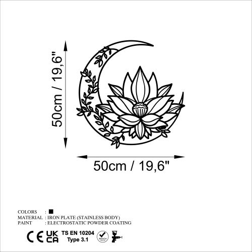 Wallity Metalna zidna dekoracija, Flower Moon - M slika 6