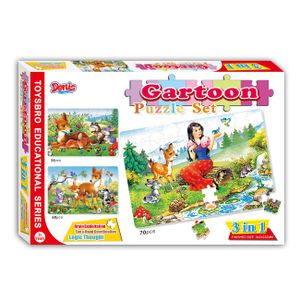 Puzzle - Slagalica set, Snjeguljica-Bambi, 3u1, 153 kom