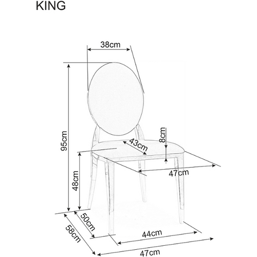 Stolica KING - baršun + čelik slika 11