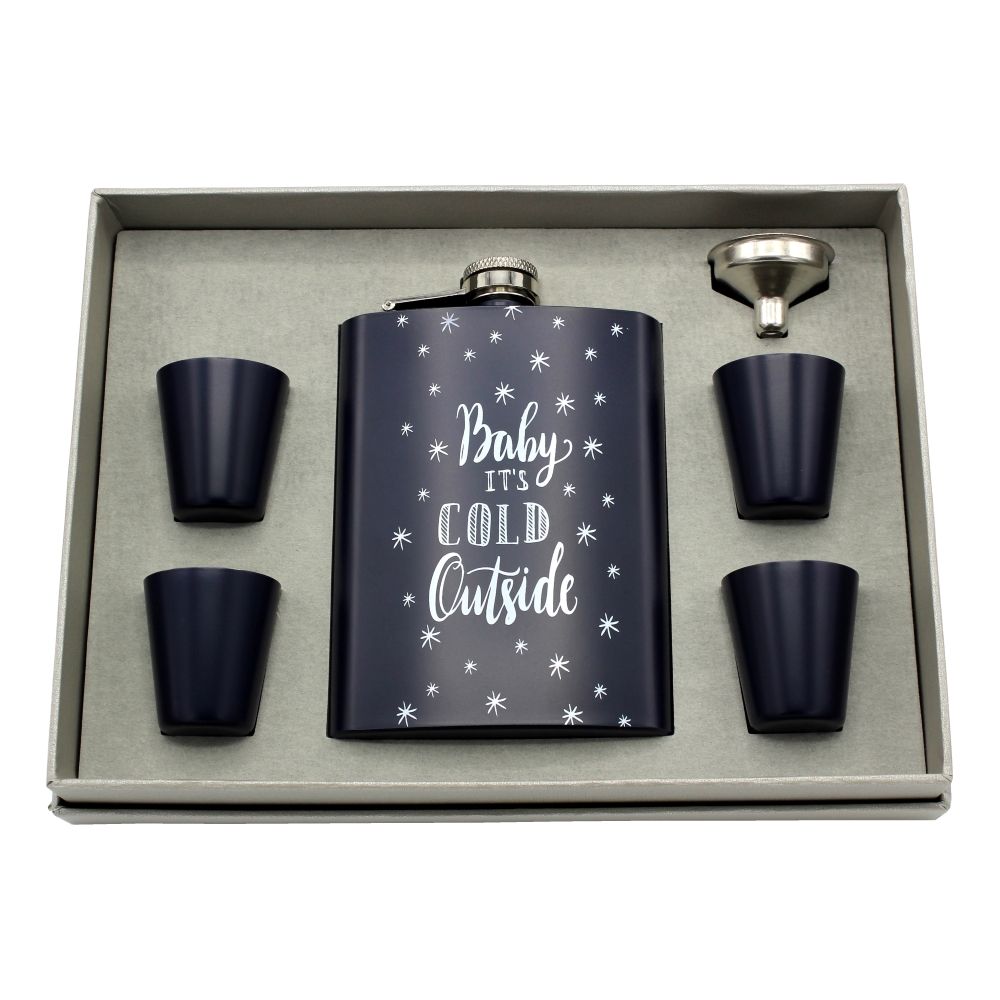 Poklon set Baby it's cold outside ploska 240 ml, 4x čašice, lijevak, model: 913-1368 slika 1