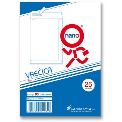 Vrećice 176x250 mm B5-BB strip, bijela, 25/1 slika 2