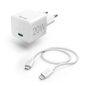 Hama Kućni punjač + USB-C-Lightning kabl, PD, 20W, 3A