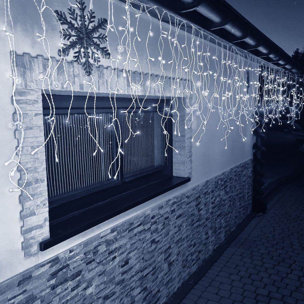 Božićna LED zavjesa s daljinskim upravljačem 300 LED, hladno bijela slika 7