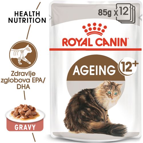 ROYAL CANIN FHN Ageing 12+ Gravy, potpuna hrana u vrećici za  odrasle mačke starije od 12 godina, komadići u umaku, 12x85 g slika 6