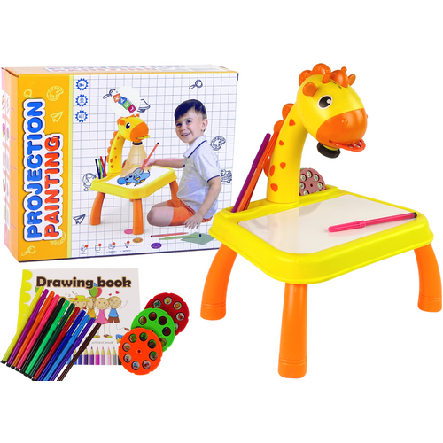 Dinosaur stol sa projektorom za crtanje - Pribor boja - Žuta boja slika 1