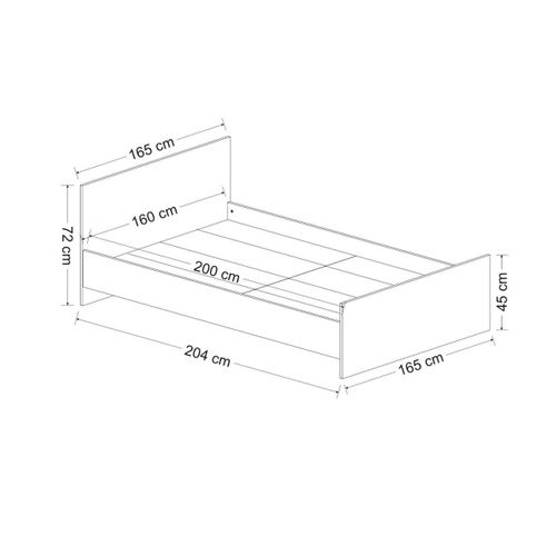 Woody Fashion Dvostruki krevet, Kale Bedstead 160 x 200 - White slika 6