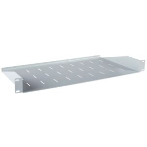 Masterlan fixed perforated shelf. 1U, 19", depth 250mm, load capacity 25kg, gray