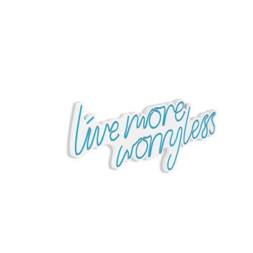 Wallity Ukrasna plastična LED rasvjeta, Live More Worry Less - Blue slika 16