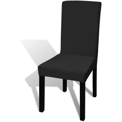 Ravne rastezljive navlake za stolice 6 kom crne slika 2