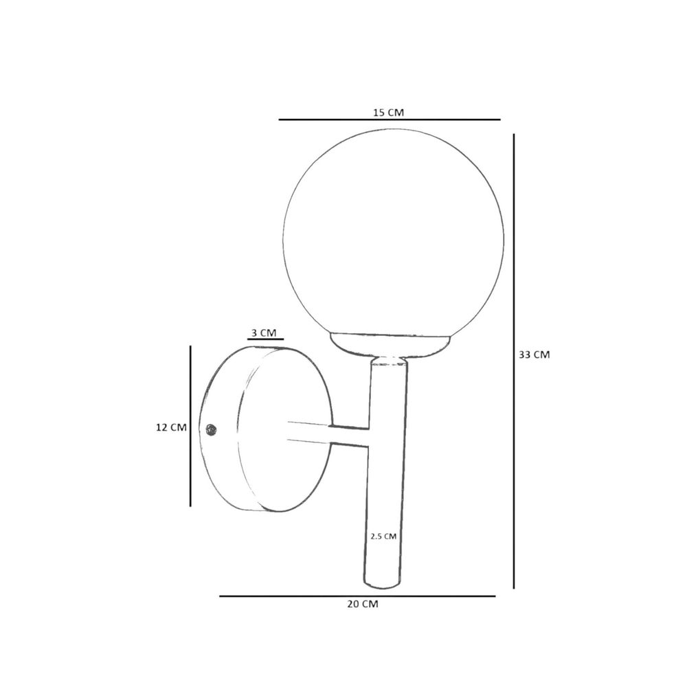 Opviq Zidna lampa 649, med, crna slika 4