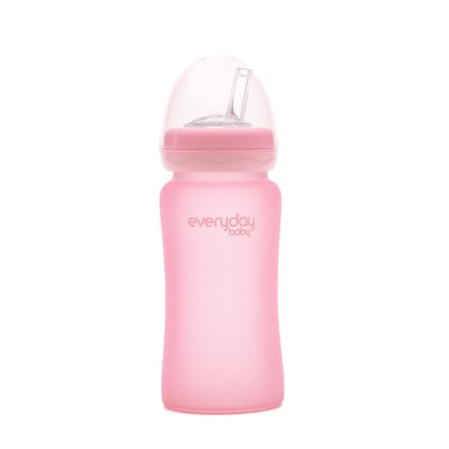 Everyday baby staklena boca sa slamkom, 240ml Healthy+, Roza slika 1