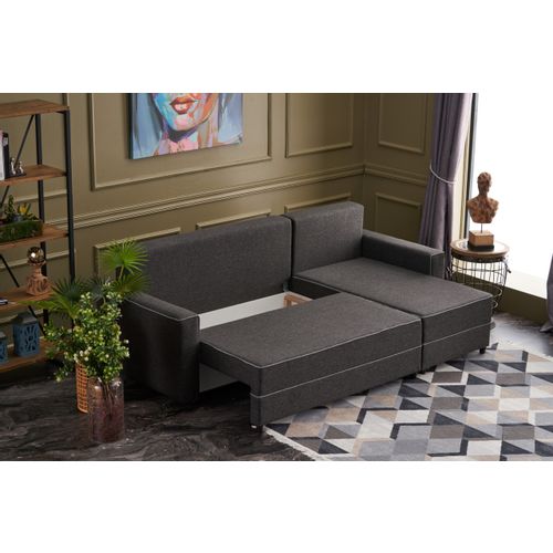 Atelier Del Sofa Kutna garnitura na razvlačenje, Antracit, Ece Right - Anthracite slika 3