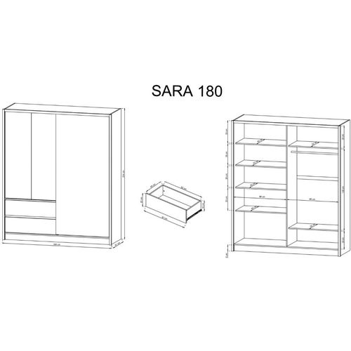 Garderobni ormar SARA 180 bijeli slika 3