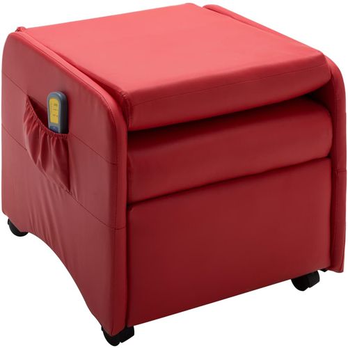 Masažna fotelja od umjetne kože crvena slika 32