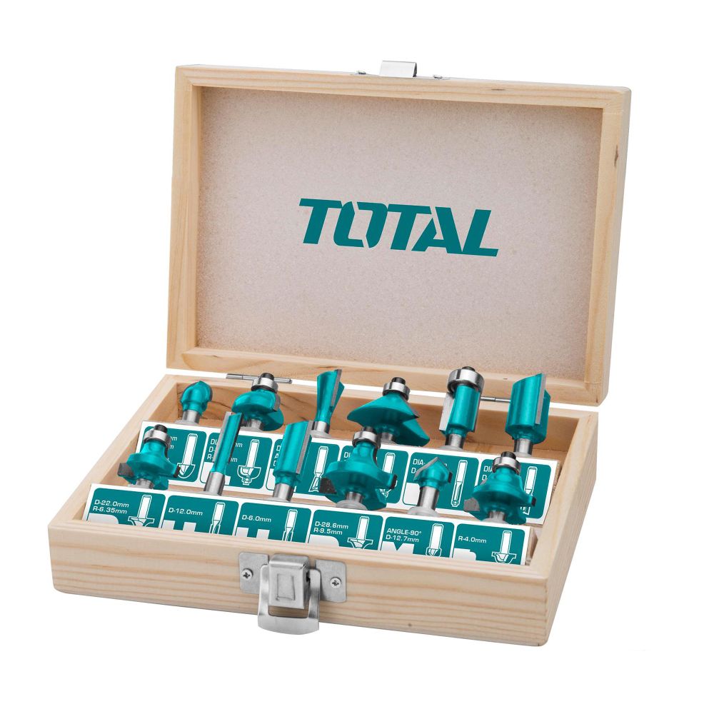 TOTAL 12-dijelni set glodala za drvo (8 mm) (TACSR1121) slika 1