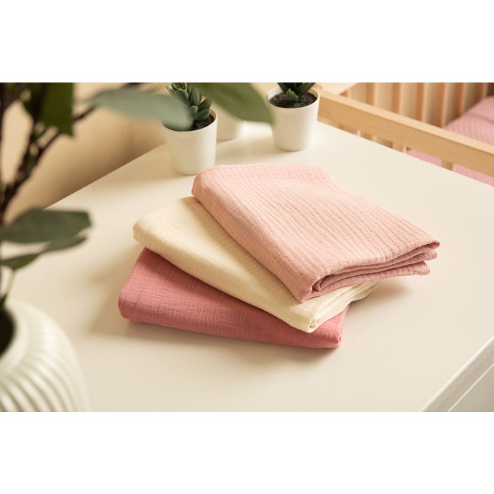 Muslin pelena uniforma roza (pakiranje - 3 kom) slika 5