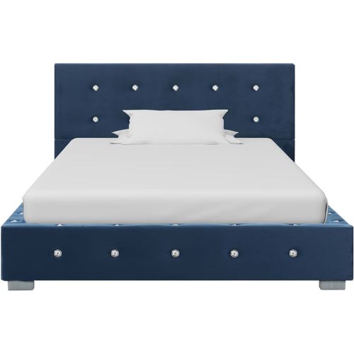 Okvir za krevet plavi baršunasti 90 x 200 cm slika 2