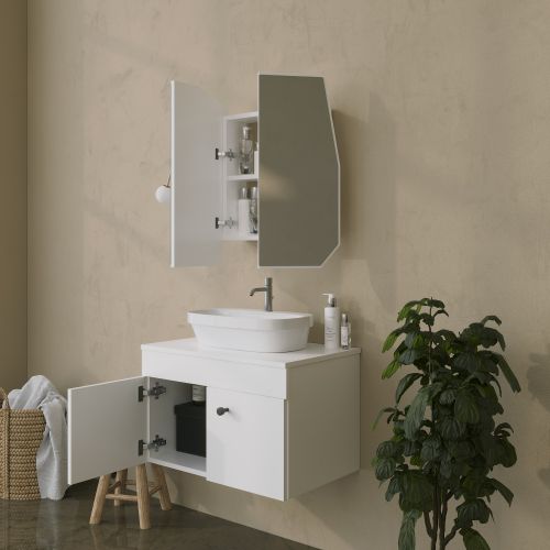 Woody Fashion Quartz Cabinet - White slika 4