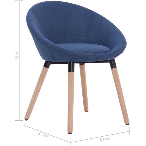 Blagovaonske stolice od tkanine 6 kom plave slika 16