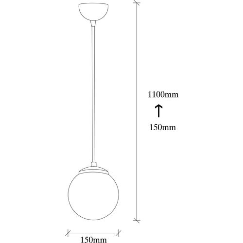 Opviq Visilica EFE, crna, metal- staklom 15 x 15 cm, visina 110 cm, promjer sjenila 15 cm, podesiva visina, duljina kabla 90 cm, E27 40 W, Efe - 2155 slika 9