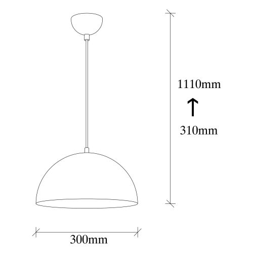 Opviq Vislica MARK bijelo- zlatna, metal, promjer 30 cm, visina 111 cm, podesiva visina, duljina kabla 90 cm, E27 40W, Sivani - MR - 717 slika 5