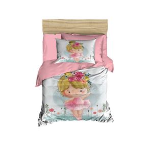 Set posteljine za bebe PH157 u prahu bijele i roza boje