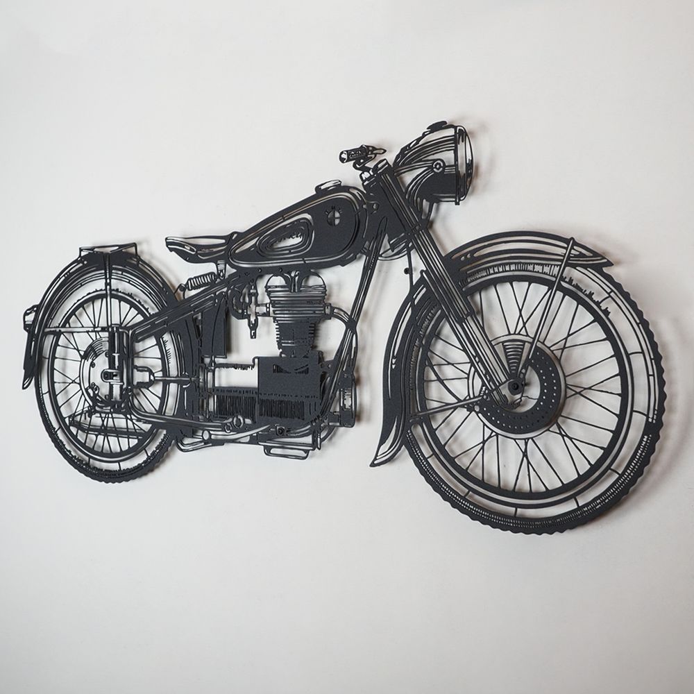 Cafe Racer - APT222LS Crni Dekorativni Metalni Zidni Pribor slika 2