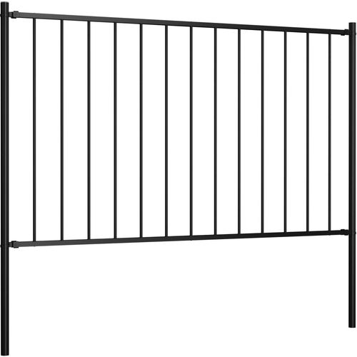 Panel za ogradu sa stupovima čelični 1,7 x 0,75 m crni slika 25