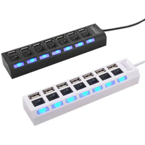 USB Hub 7 port Kettz KT-071B 2.0 Tip A Crni sa prekidačem i napajanjem slika 2