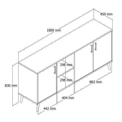 Hanah Home Exxen - 1626 Konzolni Sto od Hrastovine slika 5