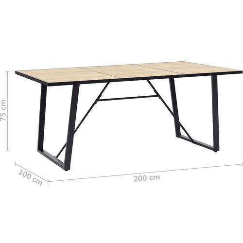 Blagovaonski stol boja hrasta 200 x 100 x 75 cm MDF slika 17