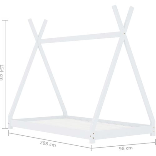 Okvir za dječji krevet od masivne borovine bijeli 90 x 200 cm slika 28