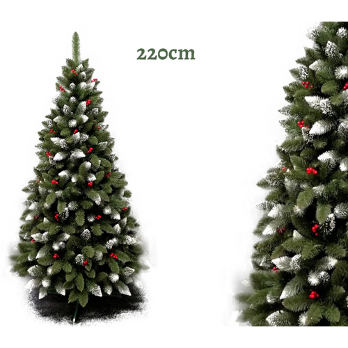 Umjetno božićno drvce – IZA s crvenim perlama – 220cm slika 2