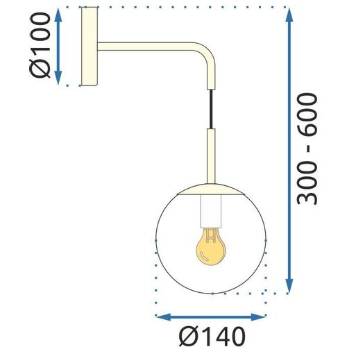 TOOLIGHT Staklena zidna svjetiljka Zlatna APP685-1W slika 11