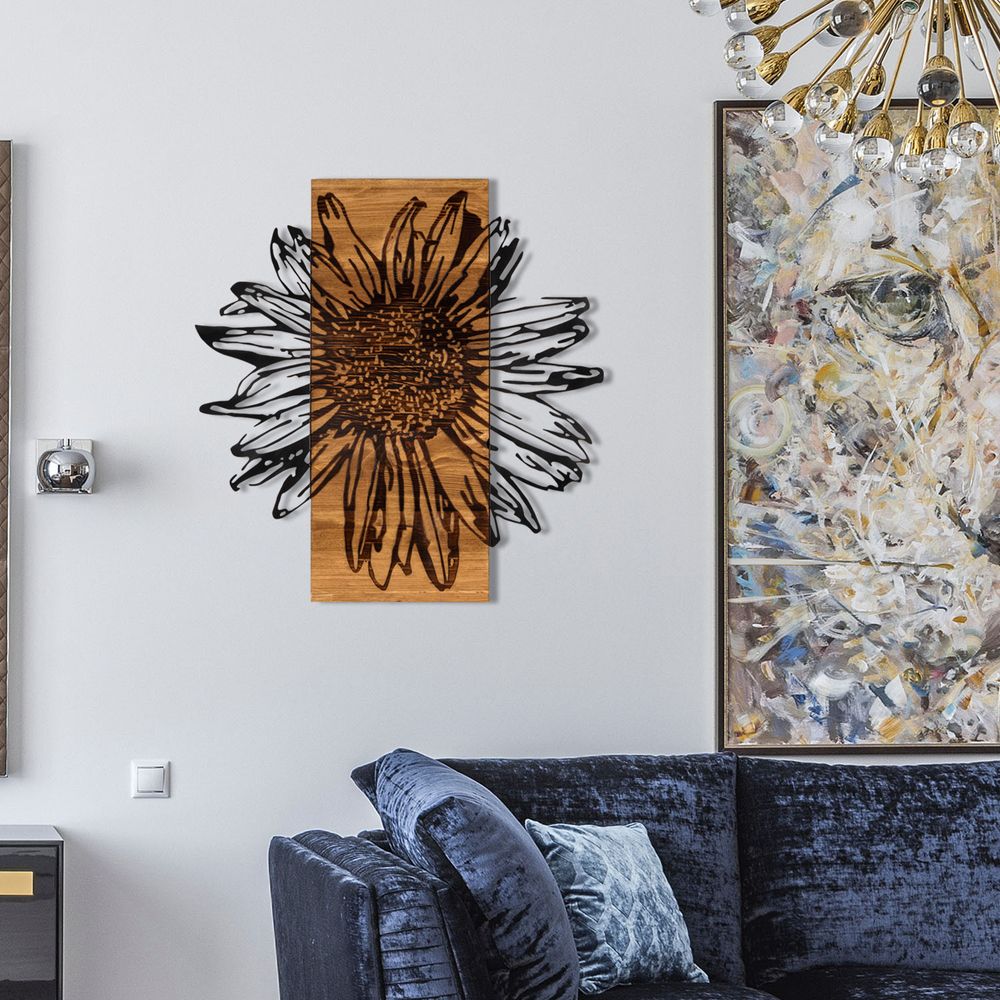 Daisy Black Walnut Ukrasni Drveni Zidni Dodatak slika 2