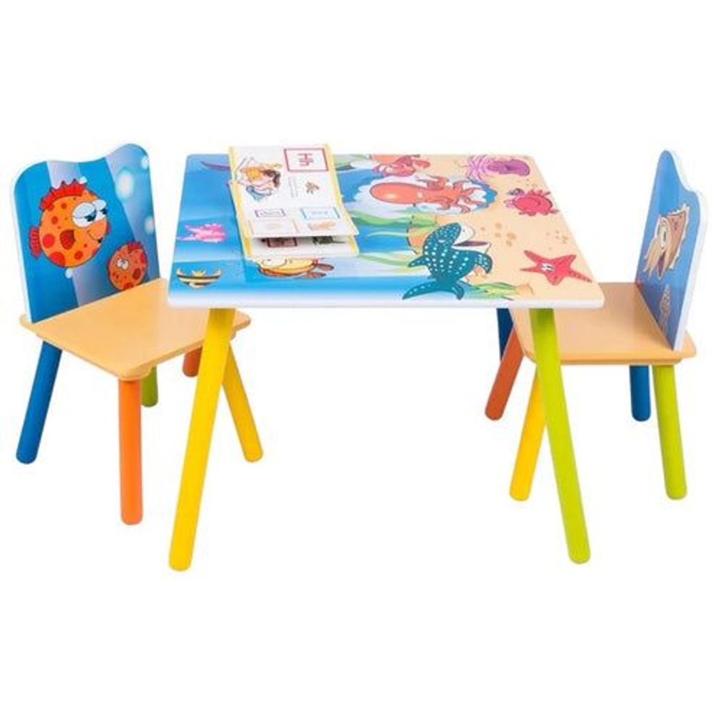 Kinder Home Dječiji drveni sto sa dvije stolice Sea Adventure slika 10