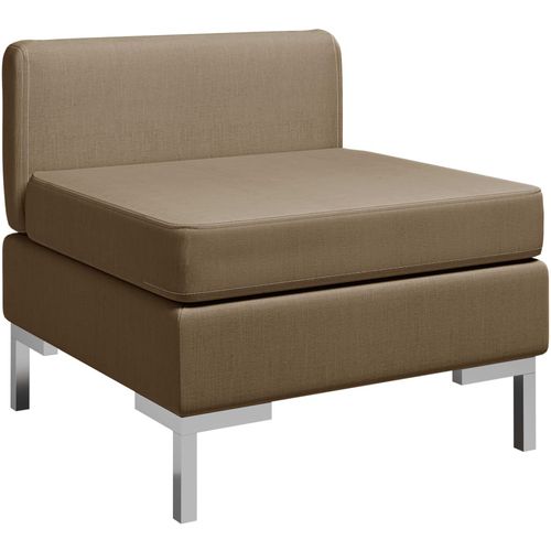Modularna srednja sofa s jastukom od tkanine smeđa slika 7