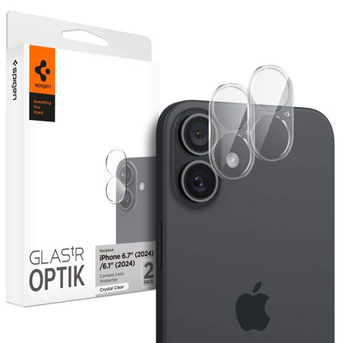 Spigen Glass tR Optik staklo za kameru 2 kom AGL07923 za iPhone 16 / 16 Plus – Crystal Clear slika 1