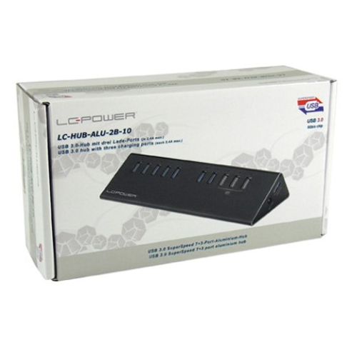 USB LC Power LC-HUB-ALU-2B-10 HUB 7+3port USB3.0 Aluminium slika 1