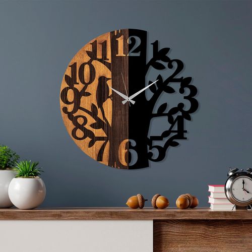 Wallity Ukrasni drveni zidni sat, Wooden Clock - 71 slika 1