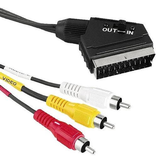 NN Scart-RCA (činč) kabel dužina 1.5 met., sa prekidačem - Scart to 3 RCA cable slika 1