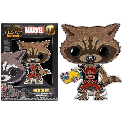 Funko Pop Marvel Guardians of the Galaxy Rocket Large Ename bedž 10cm slika 1