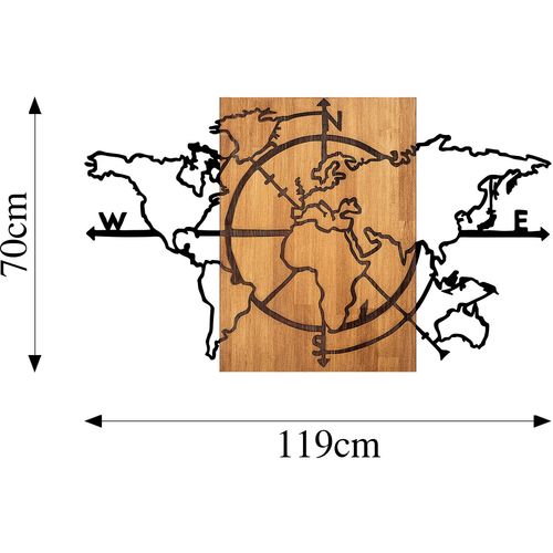 Wallity Drvena zidna dekoracija, World Map - 324 slika 7