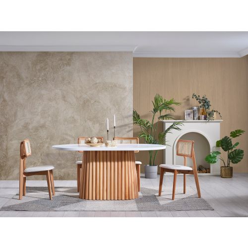 Pera - White, Natural White
Natural Dining Table & Chairs Set (6 Pieces) slika 2