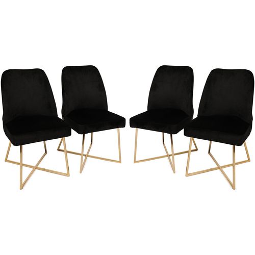 Woody Fashion Set stolica (4 komada), Zlato Crno, Madrid 133 slika 1