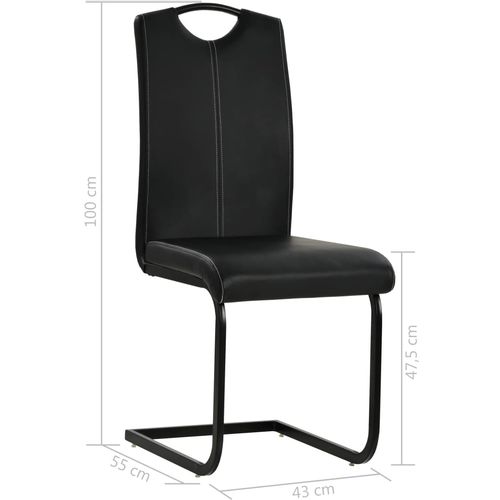 Konzolne blagovaonske stolice od umjetne kože 4 kom crne slika 7